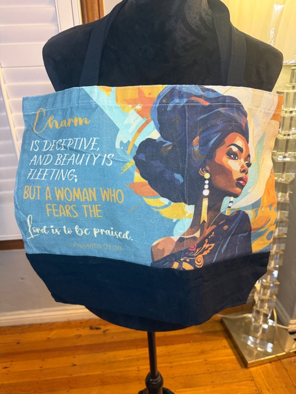 Inspirational Women's Canvas Tote Bag in Multi-Color